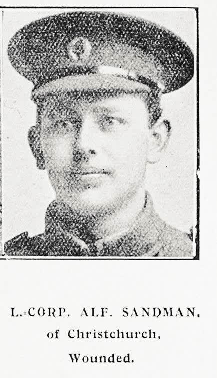 L.-Corp. Alf. Sandman, of Christchurch, wounded, 1916