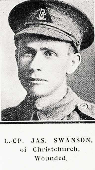 L.-cp. Jas. Swanson, of Christchurch, wounded, 1916