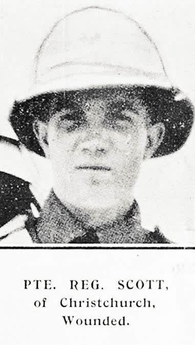 Pte. Reg. Scott, of Christchurch, wounded, 1916