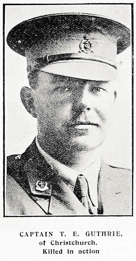Captain T. E. Guthrie, of Christchurch, killed in action, 1916