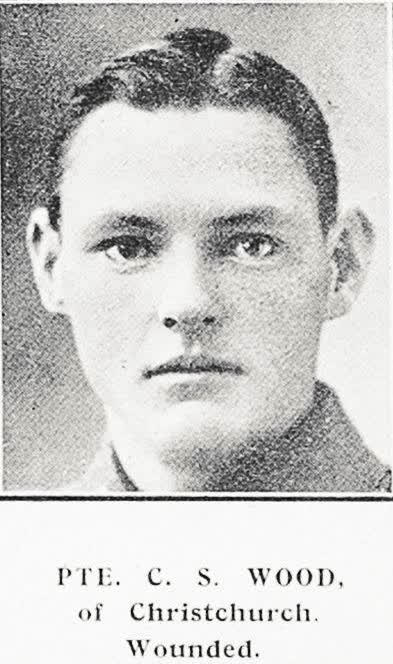 Pte. C. S. Wood, of Christchurch. Wounded, 1916