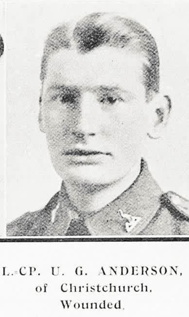 L.- cp. U. G. Anderson, of Christchurch, wounded, 1916