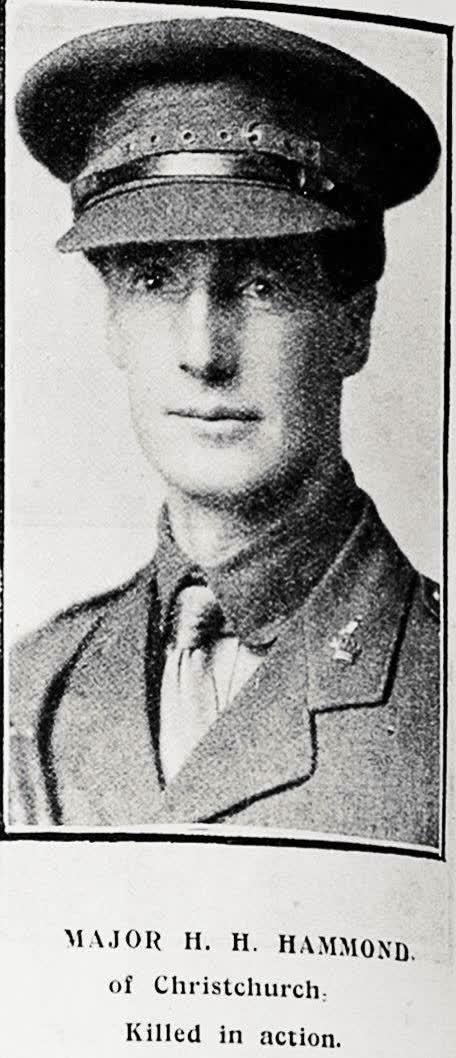 Major H. H. Hammond, of Christchurch. Killed in action, 1916