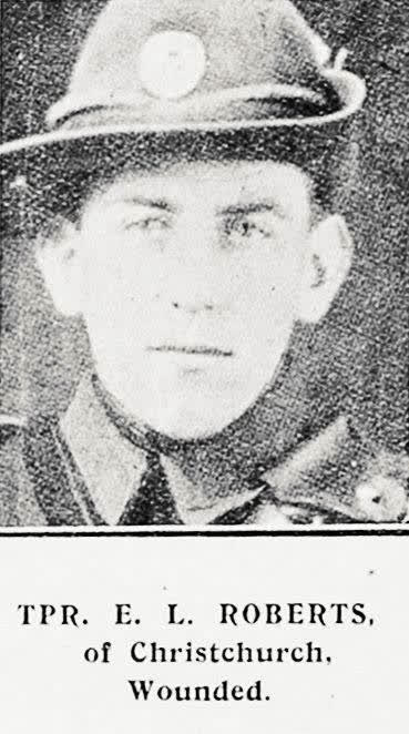 Tpr. E. L. Roberts, of Christchurch, Wounded, 1916