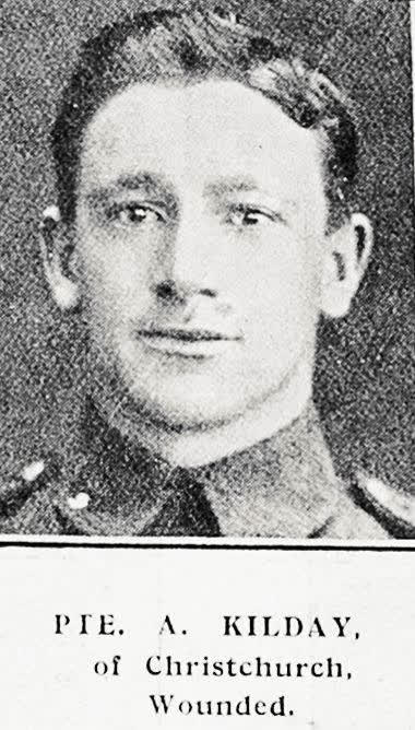 Pte. A. Kilday, of Christchurch, Wounded, 1916