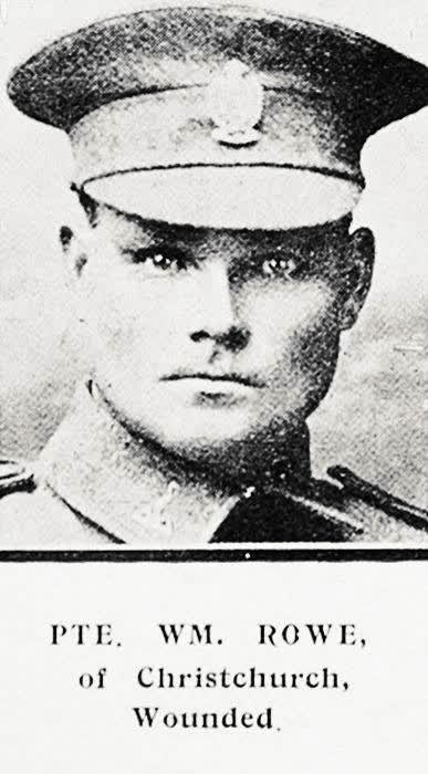 Pte. Wm. Rowe, of Christchurch, Wounded, 1916