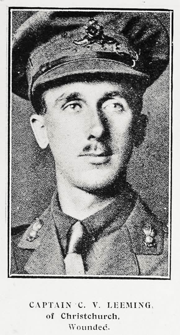 Captain C. V. Leeming, of Christchurch, Wounded, 1916