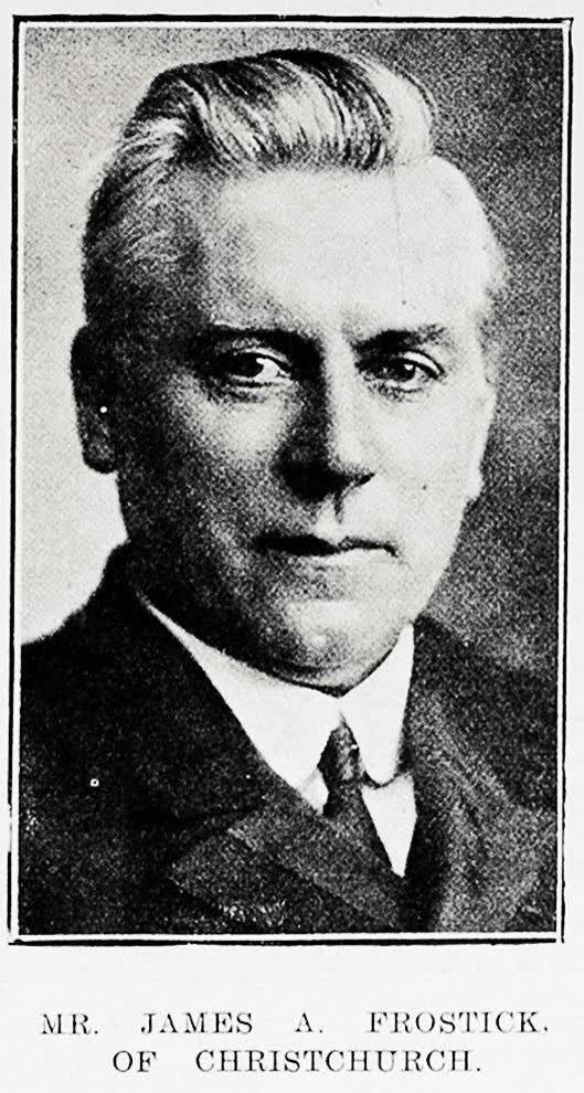 Mr James A Frostick of Christchurch, 1917