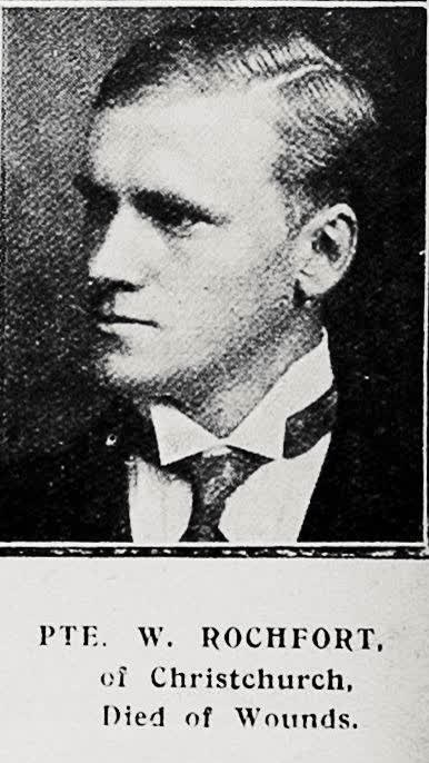 Pte W Rochfort of Christchurch, died of wounds, 1917