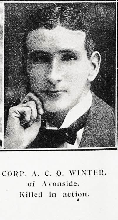 Corp A C Q Winter of Avonside, killed in action, 1917