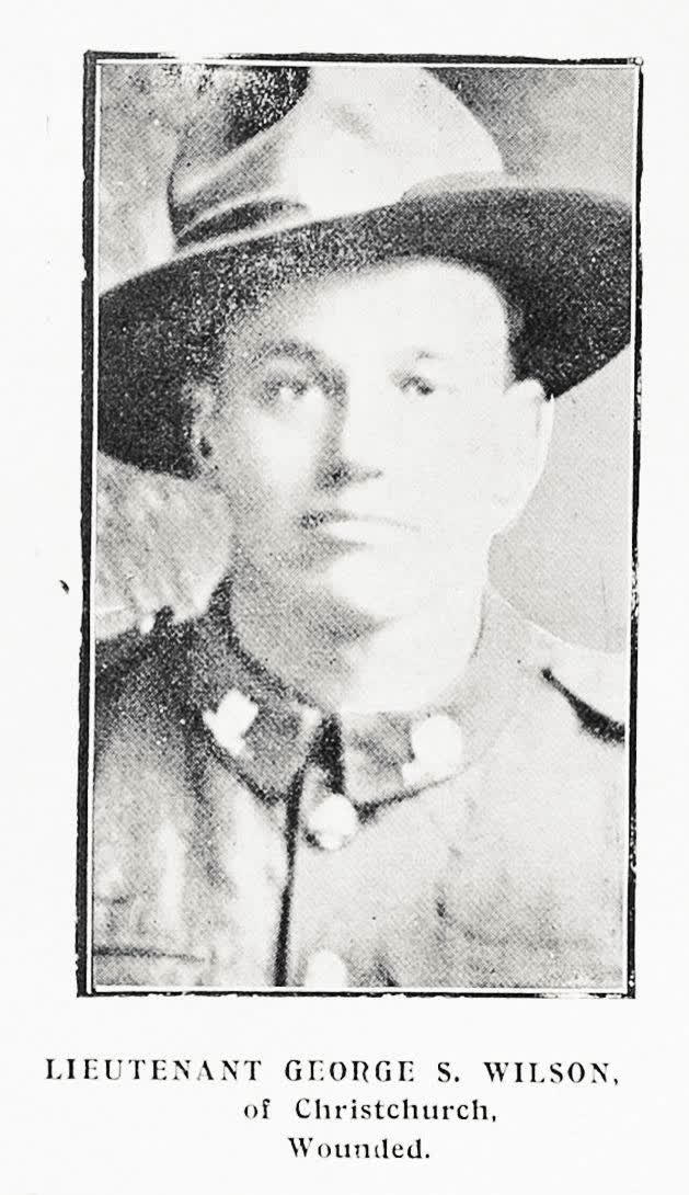 Lieutenant George S Wilson of Christchurch, wounded, 1917