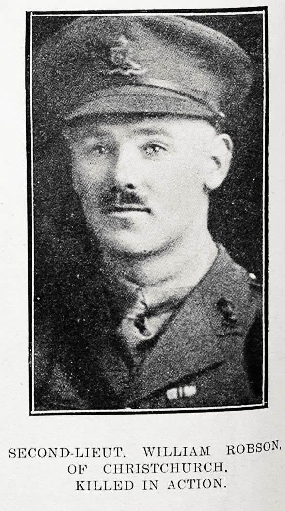 Second-lieut. William Robson, of Christchurch, killed in action, 1918