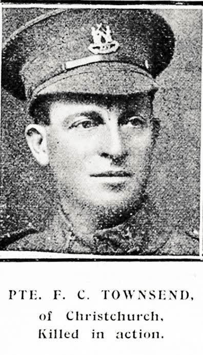 Pte. F. C Townsend, of Christchurch, killed in action, 1918