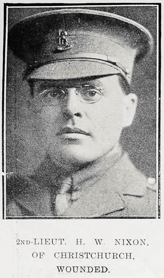2nd Lieut. H. W. Nixon, of Christchurch, Wounded, 1918
