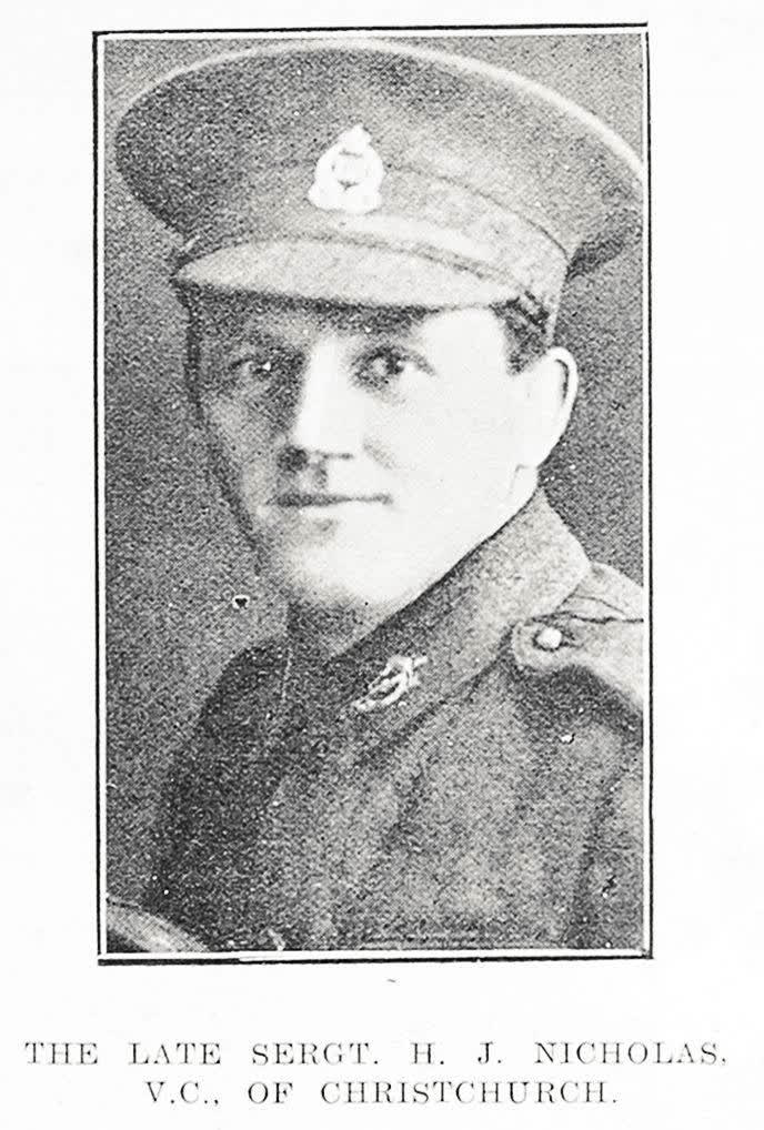 The late Sergt. H. J. Nicholas, V.C. of Christchurch, 1918
