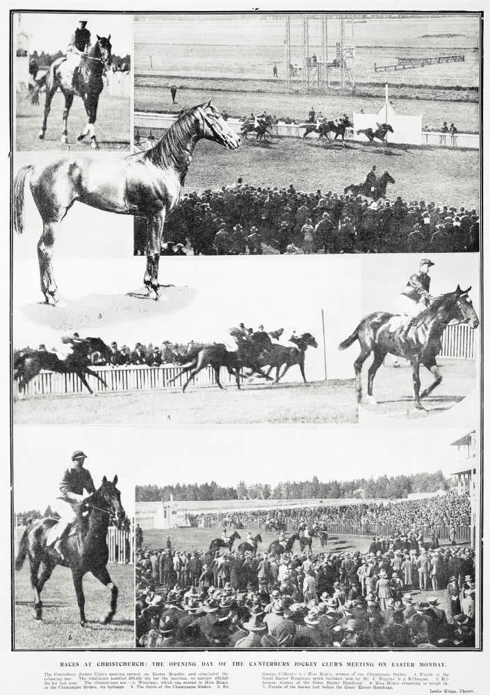 Races at Christchurch: the opening day of the Canterbury Jockey Club's meeting on Easter Monday, 1919