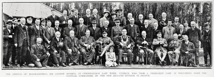 The arrival of Major-General Sir Andrew Russell at Christchurch last week, 1919