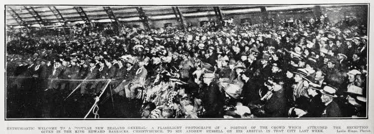 Enthusiastic welcome to a popular New Zealand general: Sir Andrew Russell, 1919