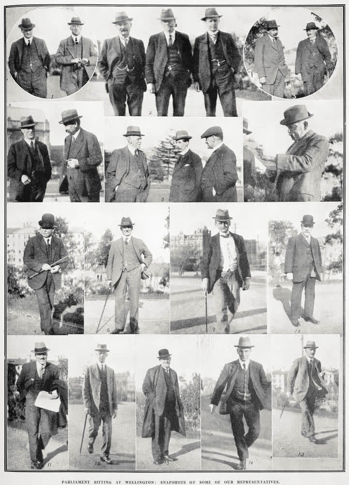 Parliament sitting at Wellington: snapshots of some of our representatives, 1920