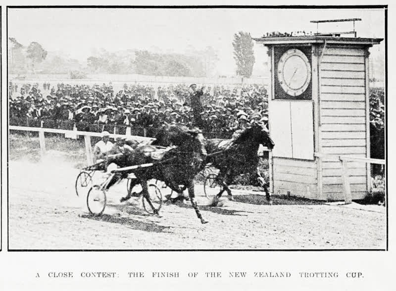 A close contest: the finish of the New Zealand Trotting Cup, 1920