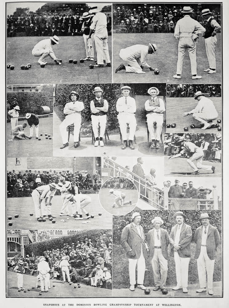 Snapshots at the Dominion Bowling Championship tournament at Wellington, 1921