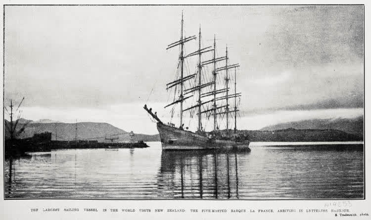 La France in Lyttelton Harbour, 1921