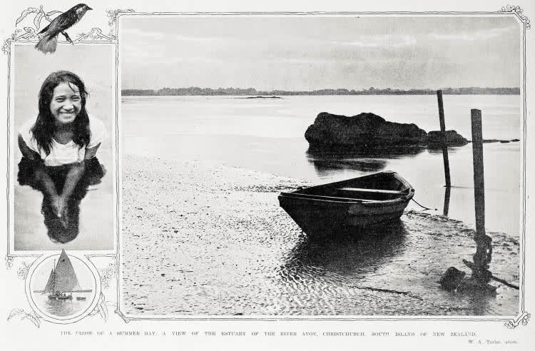 The close of a summer day: the estuary of the River Avon, Christchurch, 1921
