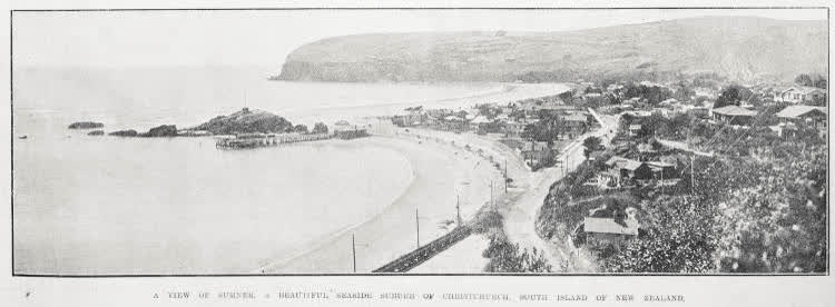 Elevated view of Sumner, near Christchurch, 1922
