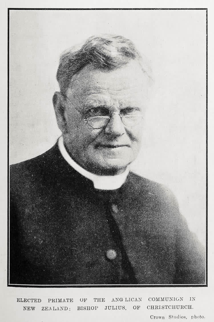 Elected Primate of the Anglican communion in New Zealand: Bishop Julius, of Christchurch, 1922