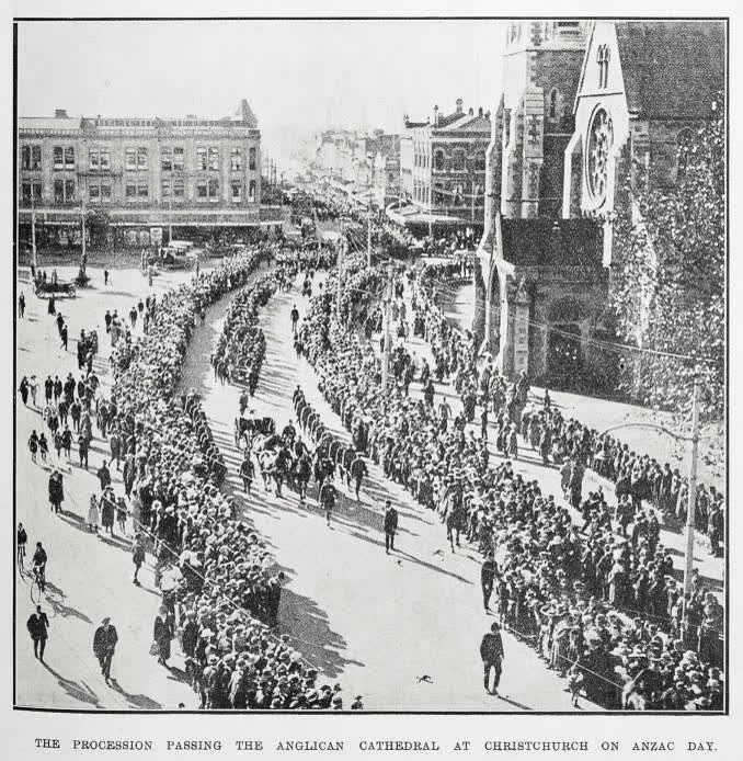 Christchurch Anzac Day parade, 1922