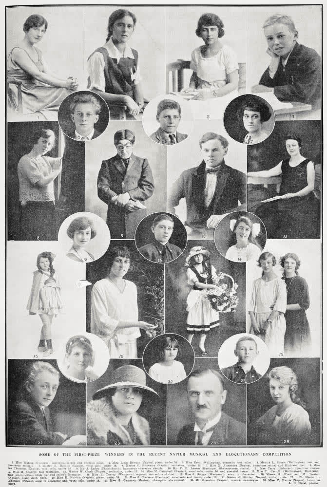 Some of the first-prize winners in the recent Napier Musical and Elocutionary competition, 1922