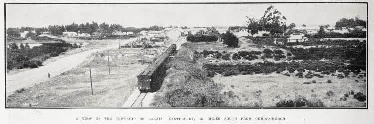 A view of the township of Rakaia, Canterbury, 36 miles south from Christchurch, 1922