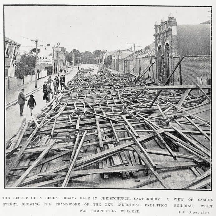 The result of a recent heavy gale in Christchurch, Canterbury, 1922