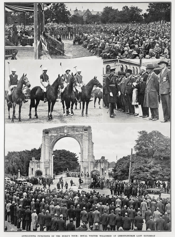 Concluding functions of the Duke's tour: Royal visitors welcomed at Christchurch last Saturday, 1935