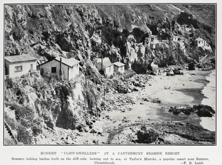 Modern 'cliff-dwellers' at a Canterbury seaside resort, 1935