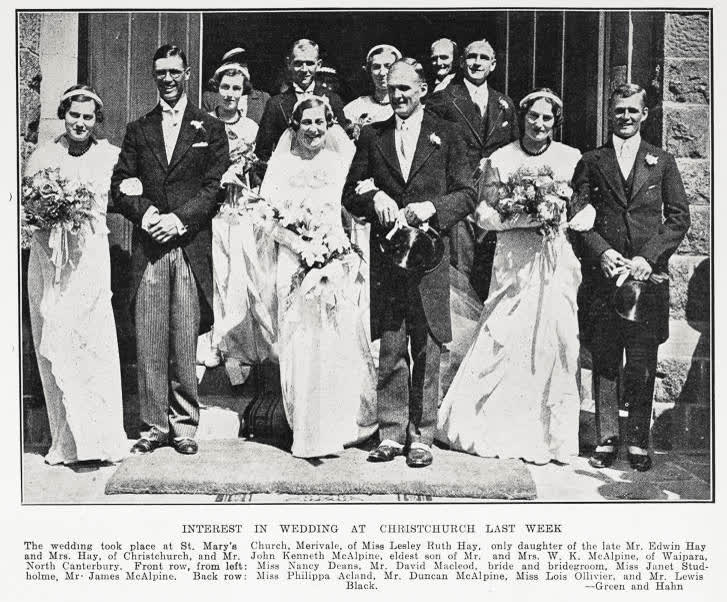 Interest in wedding at Christchurch last week, 1935