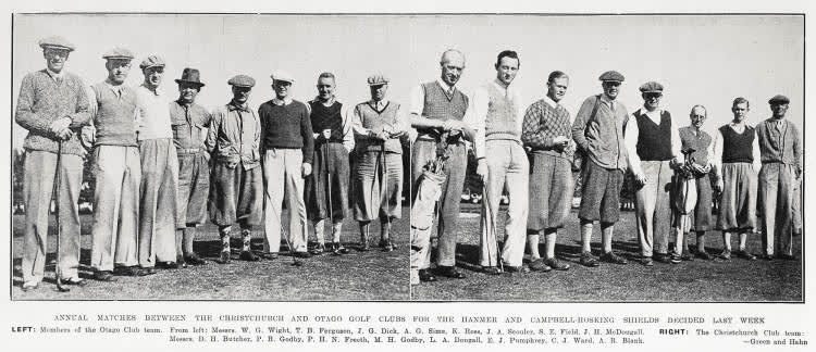 Annual matches between the Christchurch and Otago golf clubs for the Hanmer and Campbell-Hosking shields decided last week, 1935