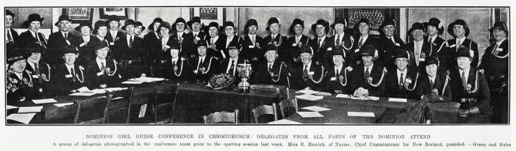 Dominion Girl Guide conference in Christchurch : delegates from all parts of the Dominion attend, 1935