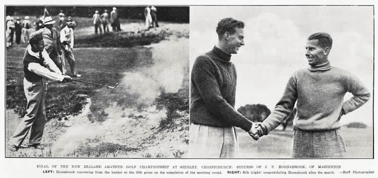 Final of the New Zealand Amateur Golf Championship at Shirley, Christchurch: success of J. P. Hornabrook, of Masterton, 1935