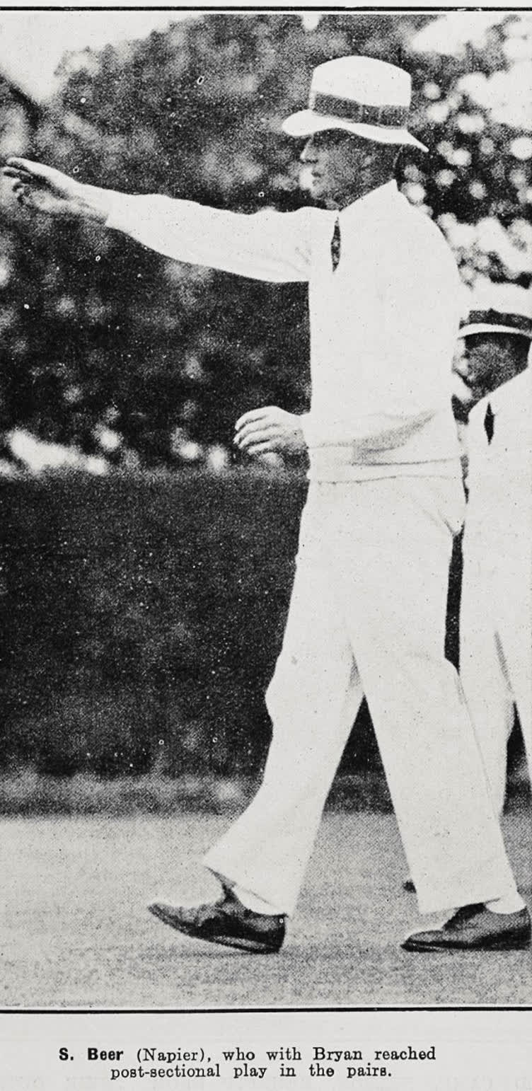 S. Beer (Napier), who with Bryan reached post-sectional play in the pairs, 1936