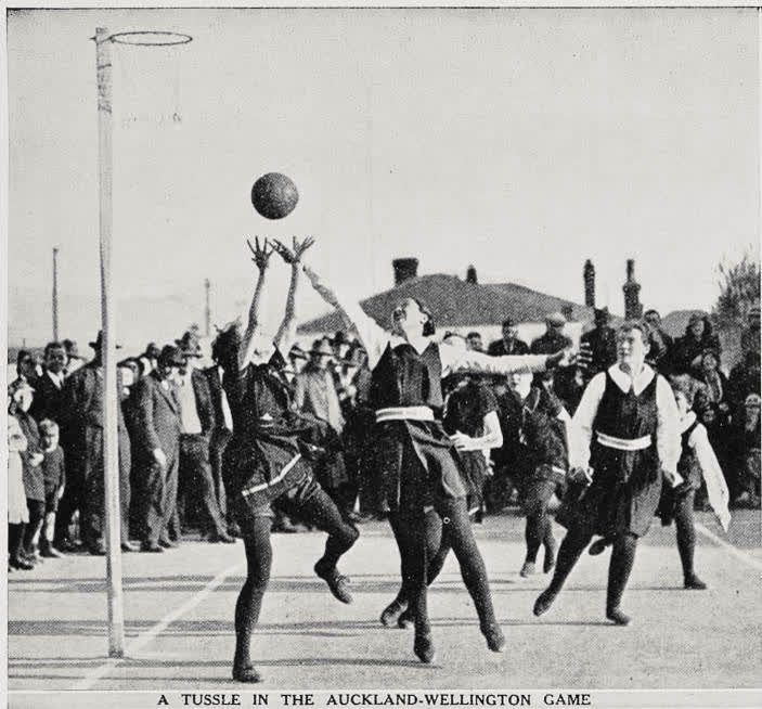 A tussle in the Auckland-Wellington game, 1936