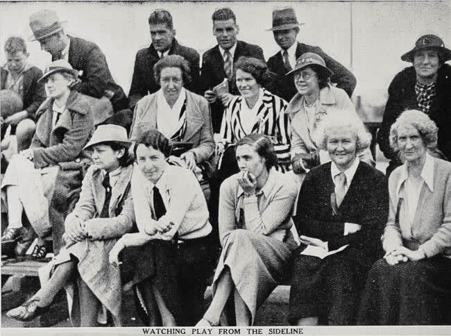 Watching play from the sideline, 1936