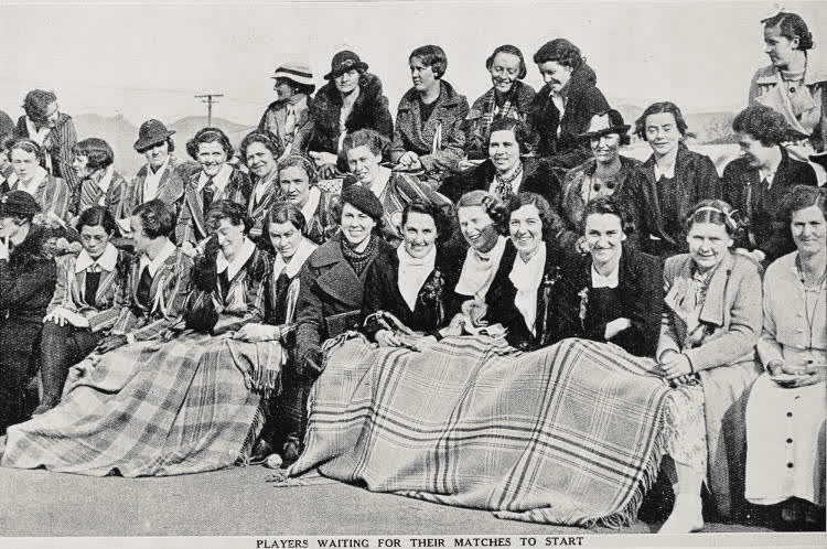 Players waiting for their matches to start, 1936