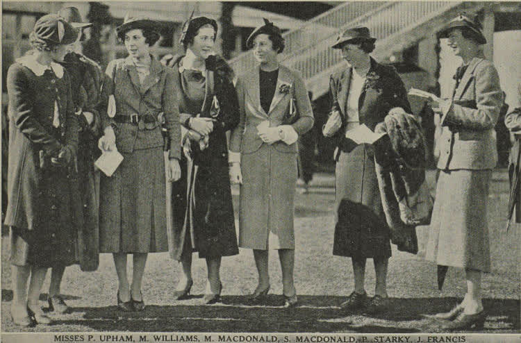 Canterbury Jockey Club's autumn meeting opens in fine weather: snapshots on the first day at Riccarton, 1937
