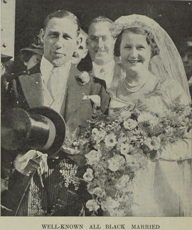 Well-known All Black married, 1937