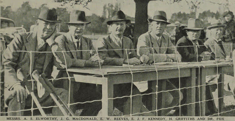 Messrs. A. S. Elworthy, J. G. MacDonald, E. W. Reeves, D. J. F. Kennedy, H. Griffiths and Dr. Fox, 1937