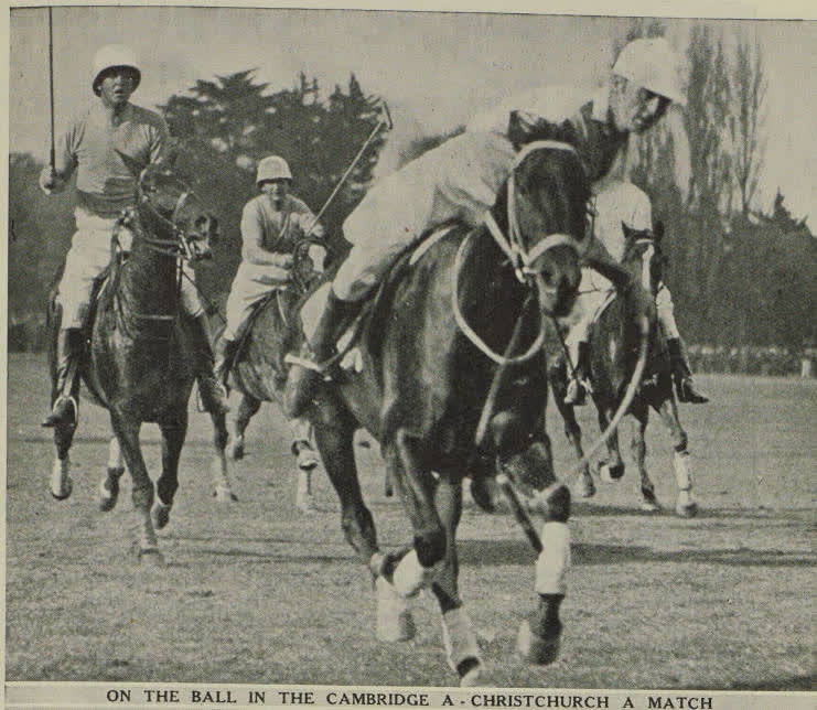 On the ball in the Cambridge A - Christchurch A match, 1937