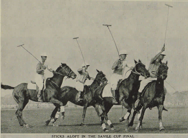 Sticks aloft in the Savile Cup final, 1937