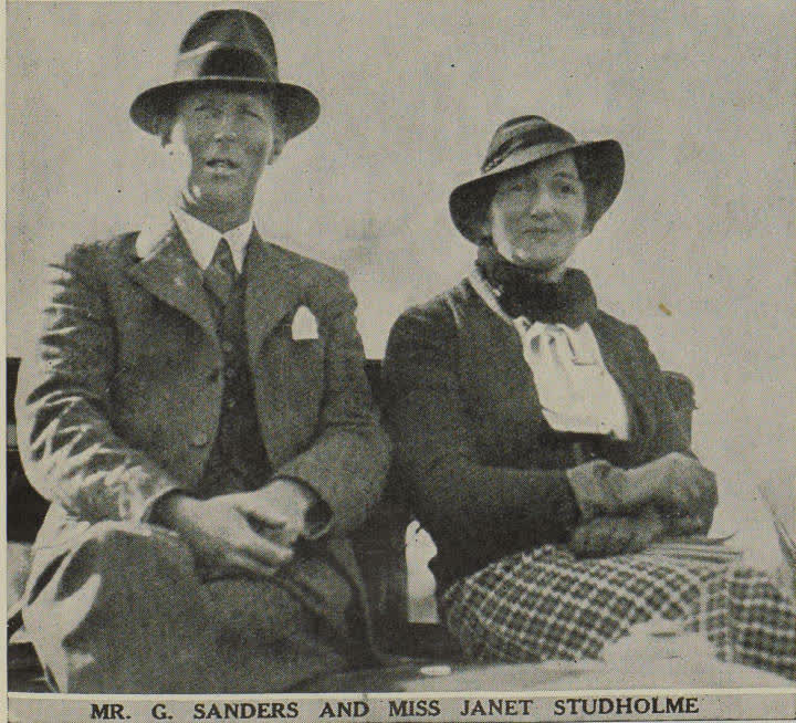 Mr. G. Sanders and Miss Janet Studholme, 1937