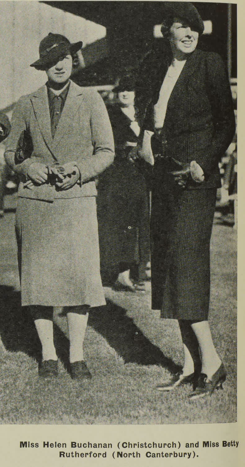 Miss Helen Buchanan (Christchurch) and Miss Betty Rutherford (North Canterbury), 1937